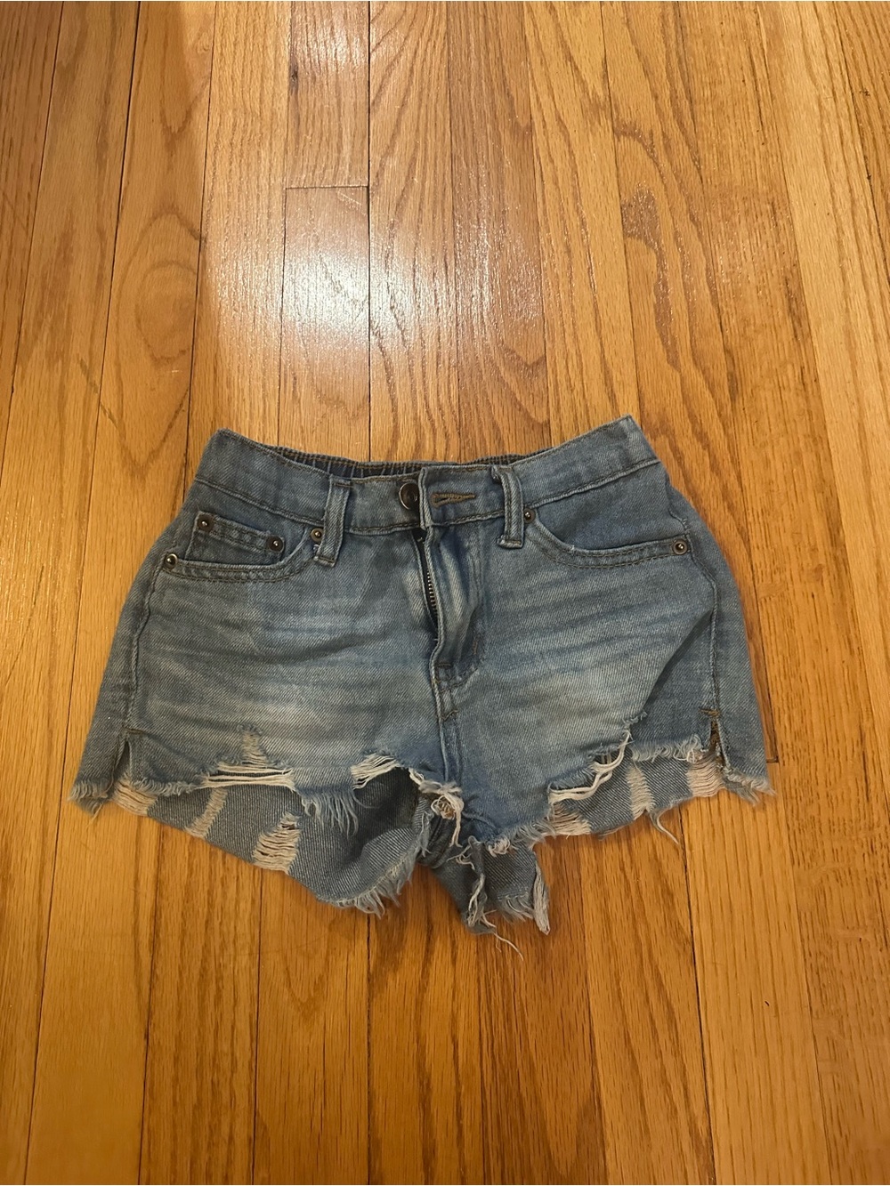 Vintage Havana Kids Distressed Denim Shorts - Light Blue Size 10